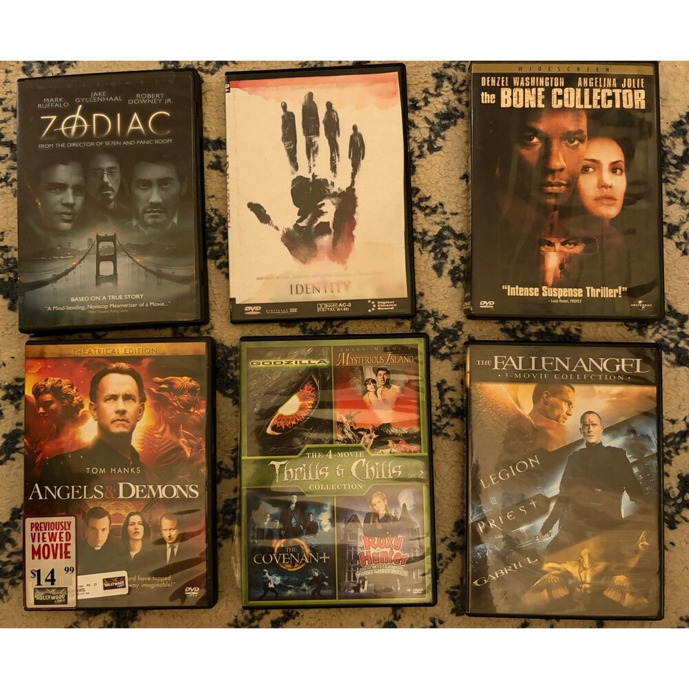 Lot of 6 Dark Psychological Thrillers & serial Killer Mysteries DVDs Zodiac more